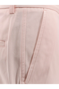 Toteme women’s organic cotton trousers in light pink chino fabric with subtle woven texture and matching stitching