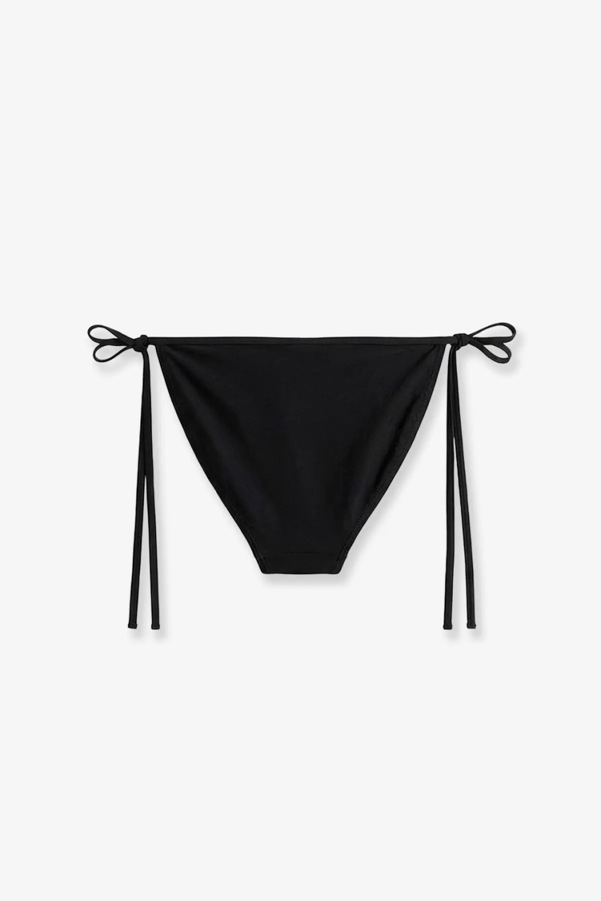 Black triangle nylon bikini bottom with adjustable side ties from toteme designed for women