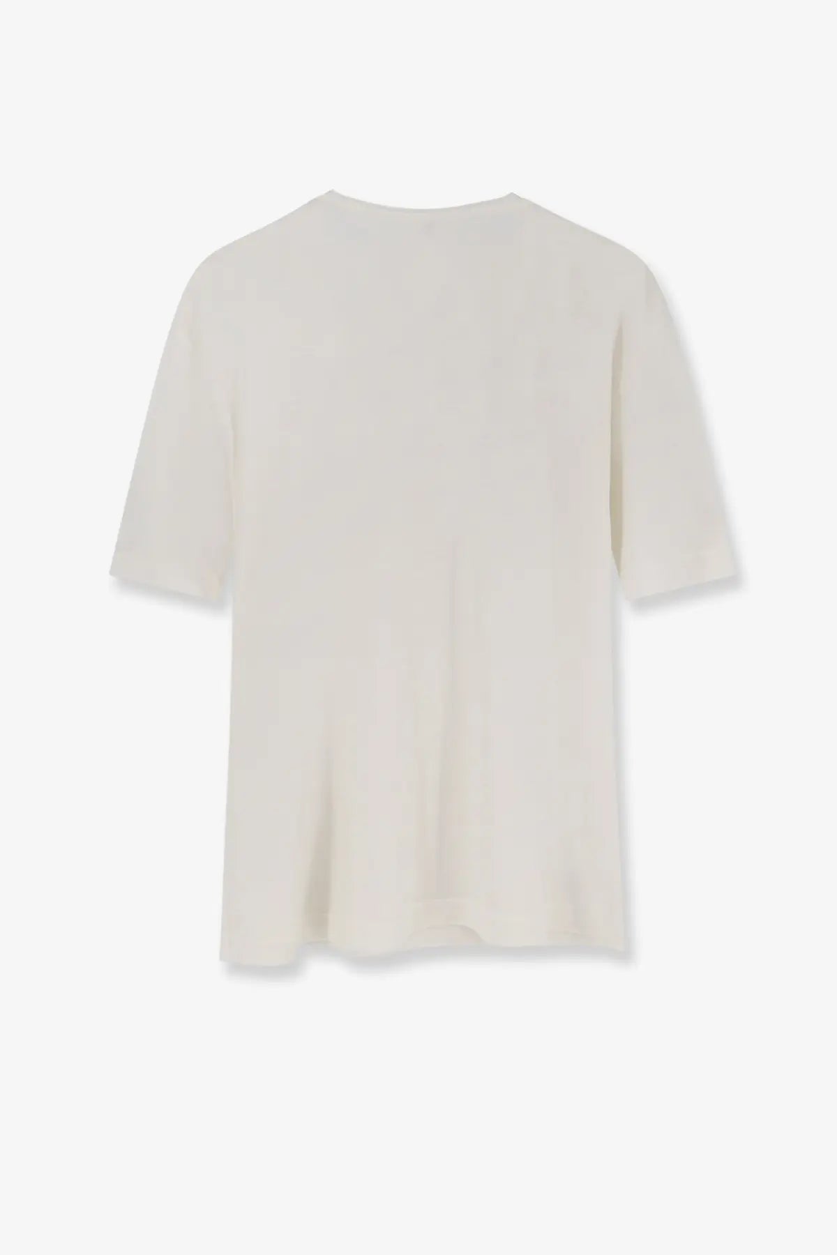 Toteme women’s silk and cotton blend shirt in cream color with lightweight breathable fabric and relaxed fit short sleeves