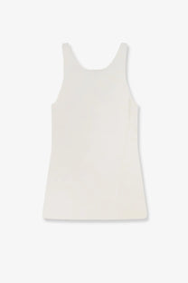 Toteme women’s off-white sleeveless tank top made of lightweight viscose blend with subtle seam detailing