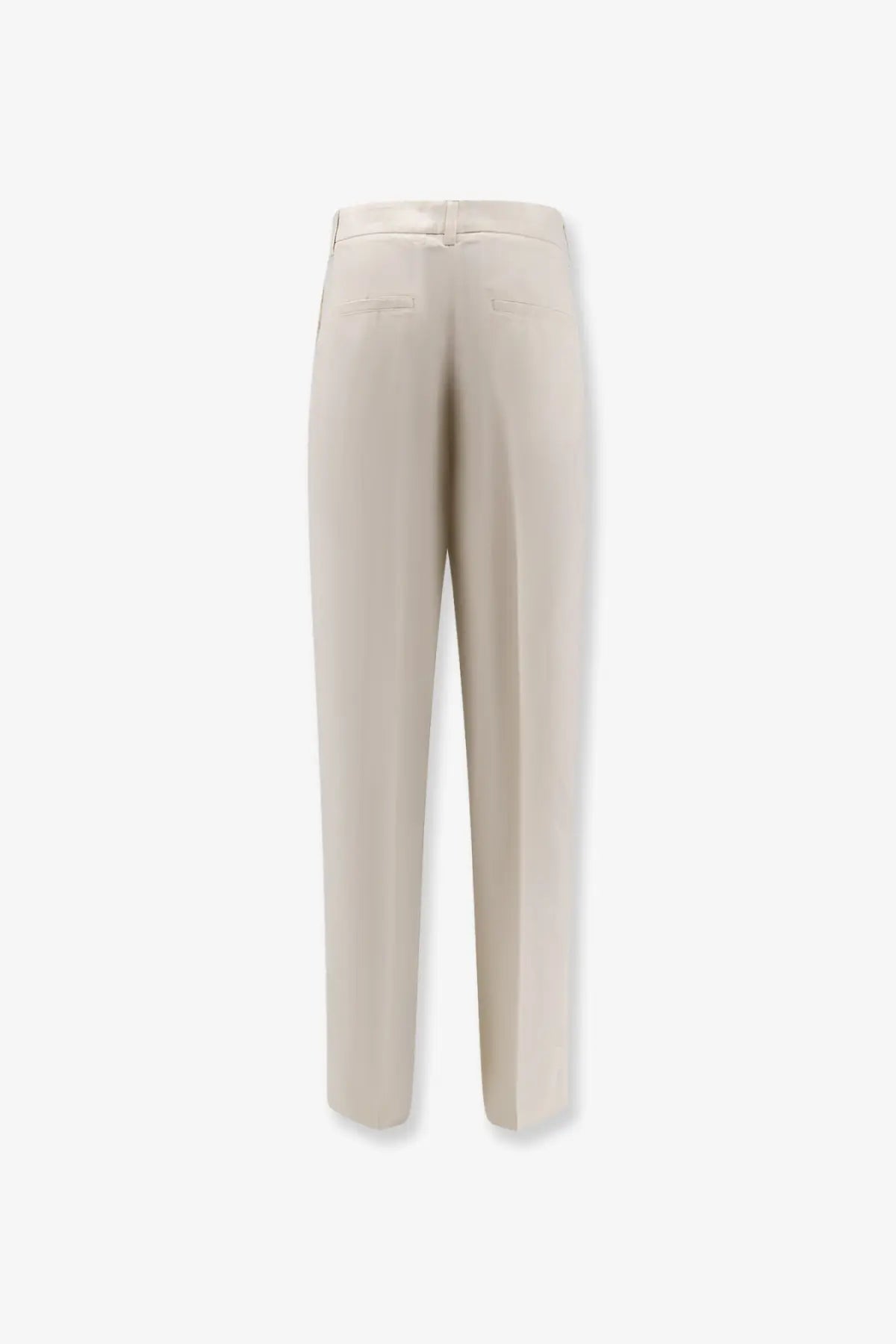 Beige toteme women’s viscose tailored trousers with a sleek straight-leg cut and subtle front pockets