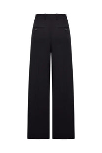 Toteme women’s wool blend tailored pants black with sleek wide-leg fit and subtle front pockets