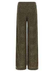 Brunello Cucinelli Track Flower Lace Pants Green