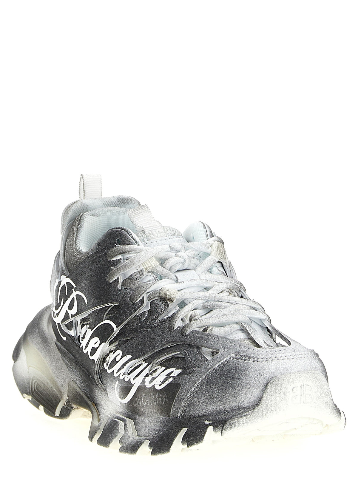 Balenciaga Track Stencil Sneakers Silver