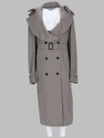 Maison Margiela Men's Trench Con Colletto Ripiegato Grey