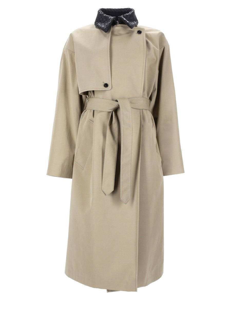 Bottega Veneta Women's Trench in Cotone Beige