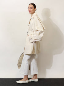 Toteme Women's Washed Cotton Stone Trench Coat Beige