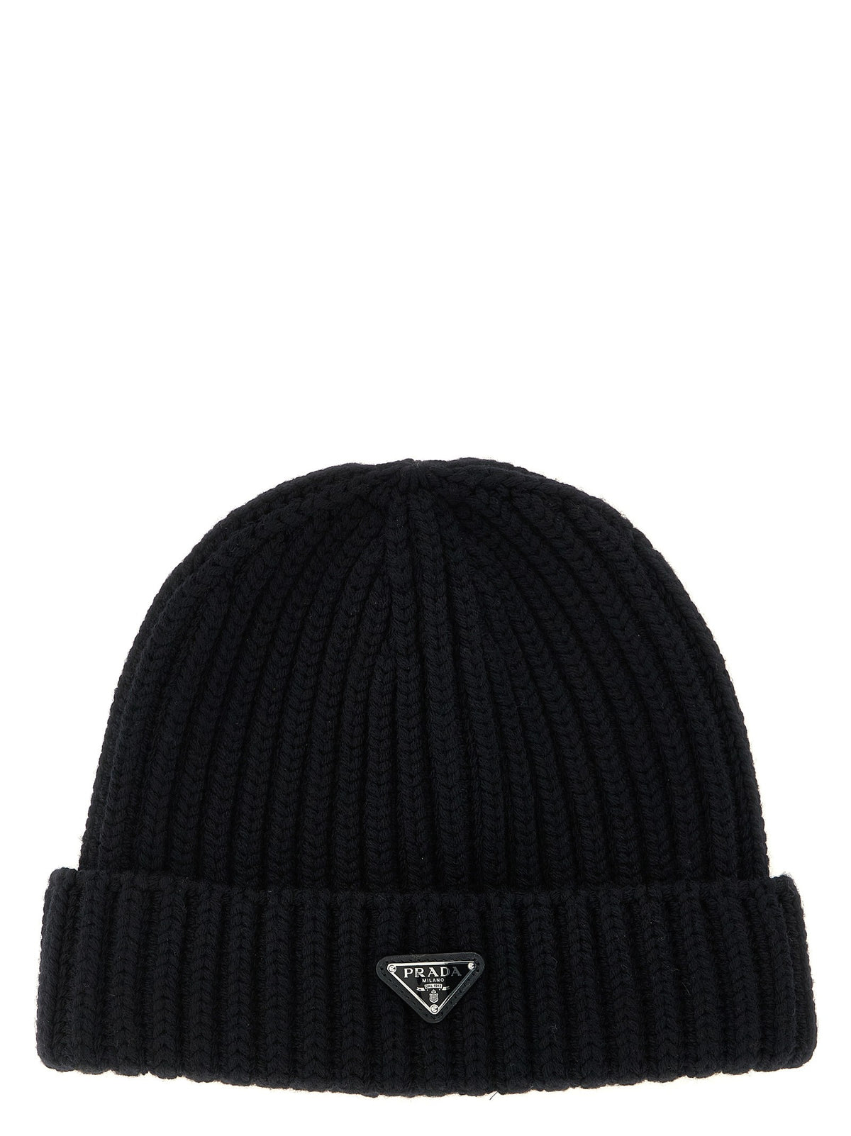 PRADA Triangle Beanie Black