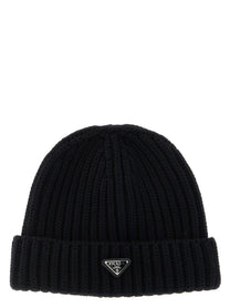 PRADA Triangle Beanie Black