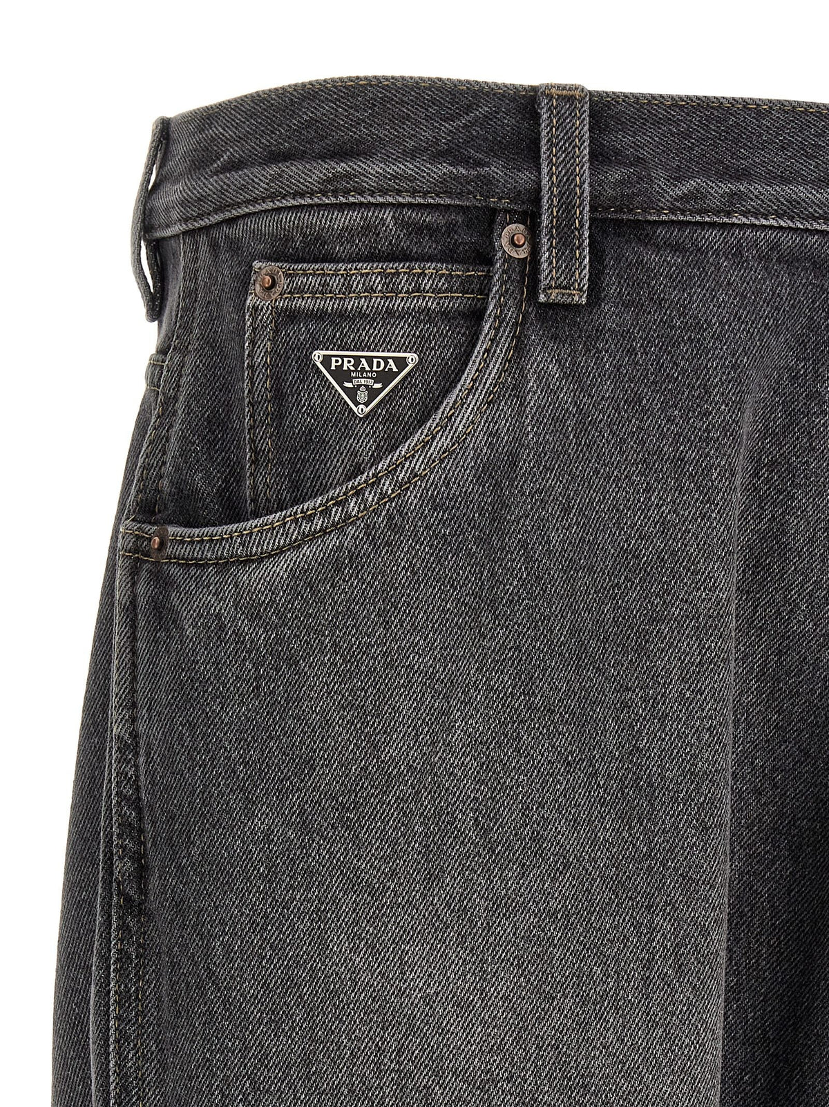 PRADA Triangle Jeans Black