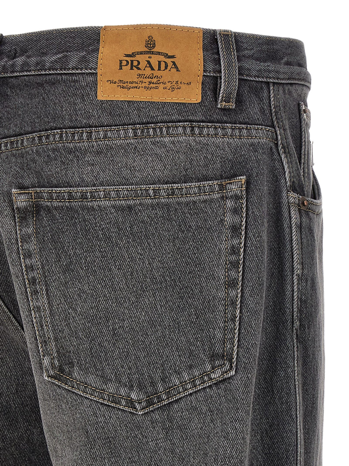 PRADA Triangle Jeans Black