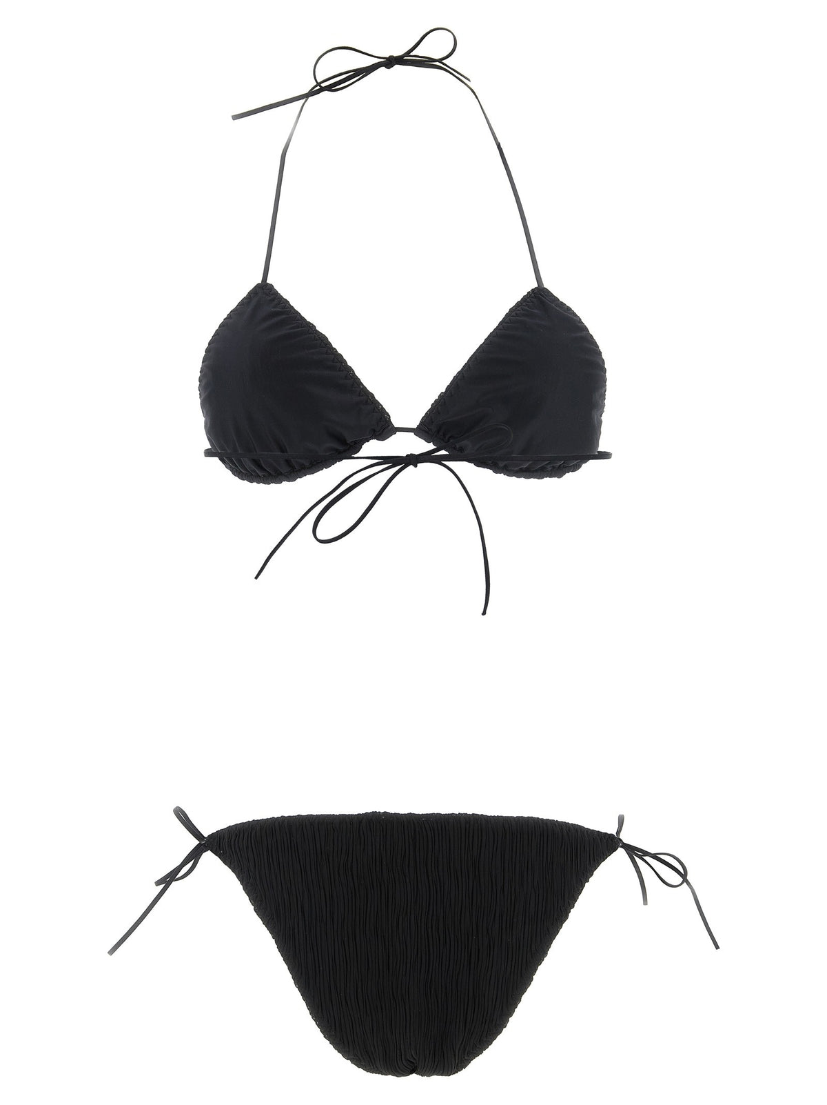 ALLIS Triangle Plisse Bikini Black