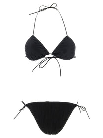 ALLIS Triangle Plisse Bikini Black