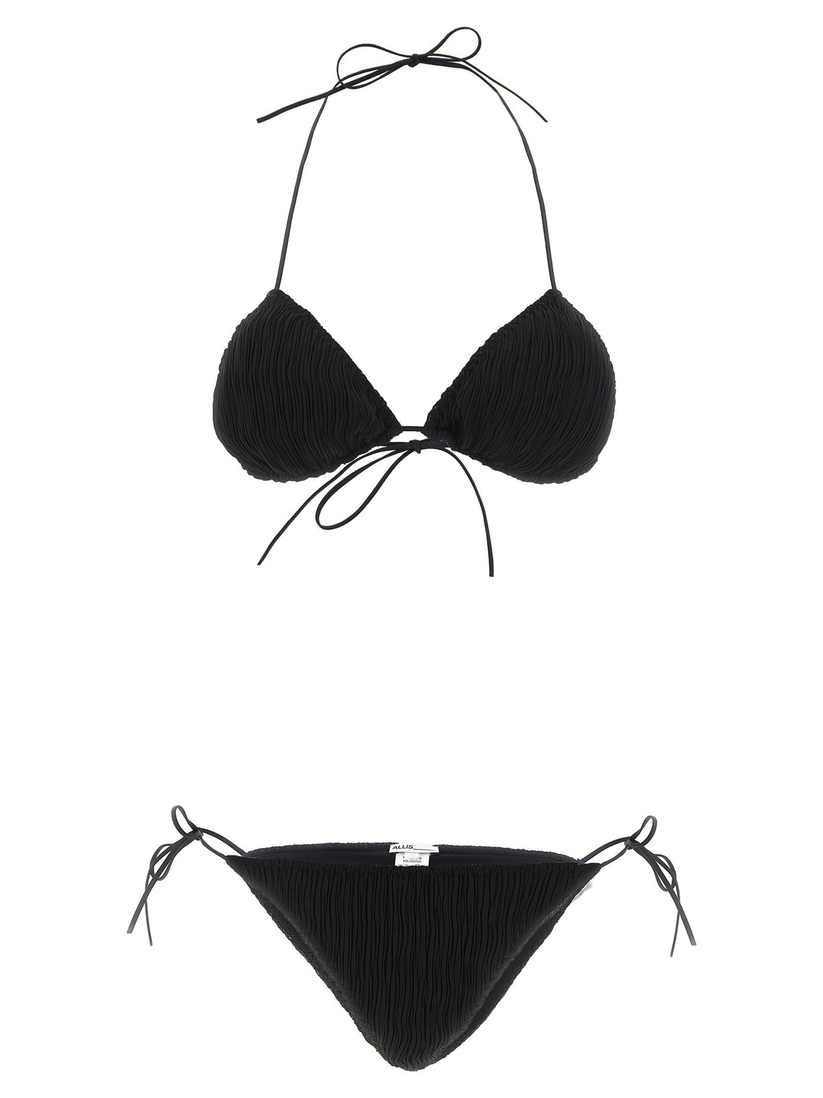 ALLIS Triangle Plisse Bikini Black