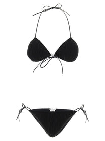 ALLIS Triangle Plisse Bikini Black