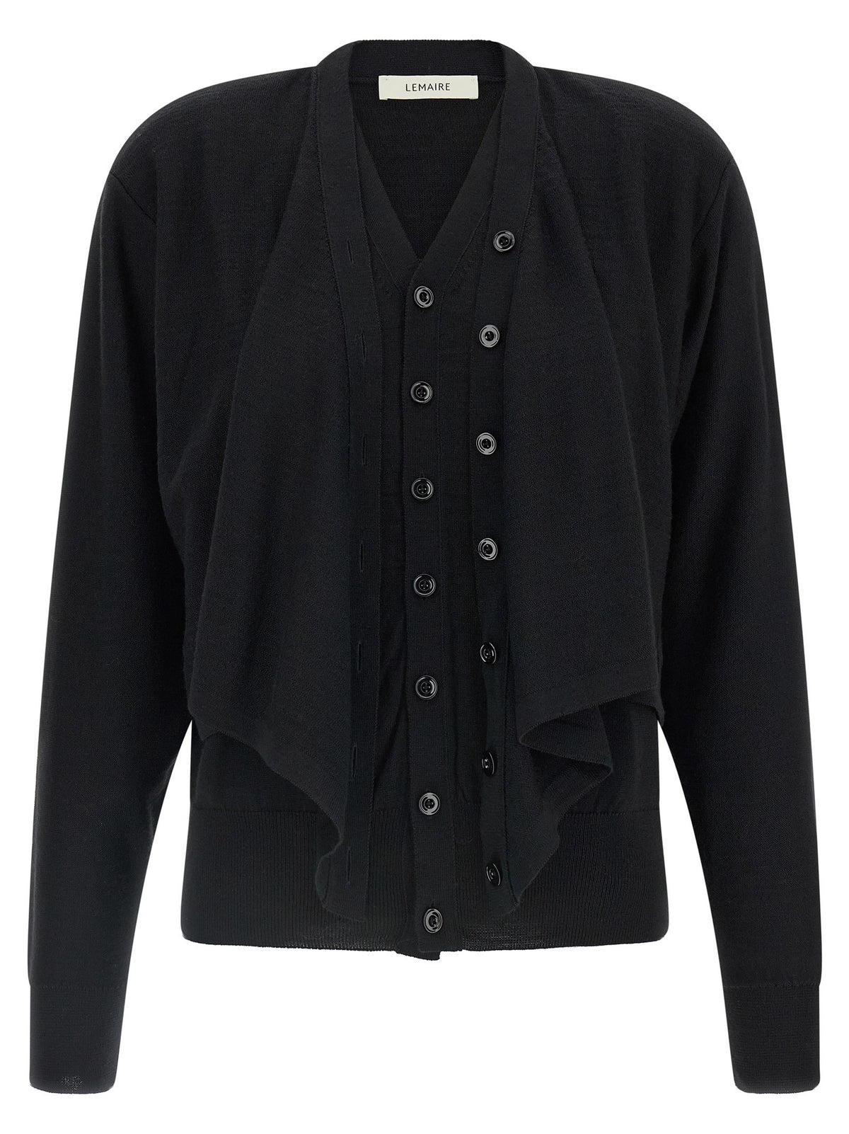 Lemaire Trompe Loeil Construction Cardigan Black