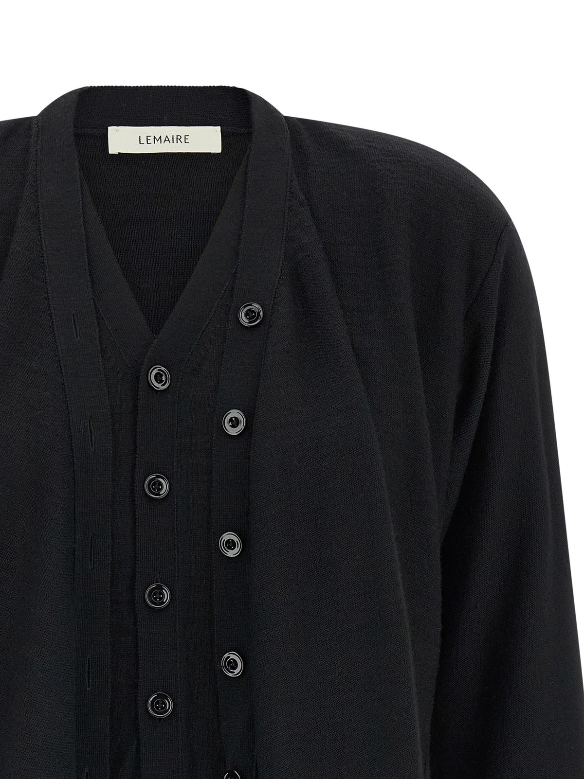 Lemaire Trompe Loeil Construction Cardigan Black