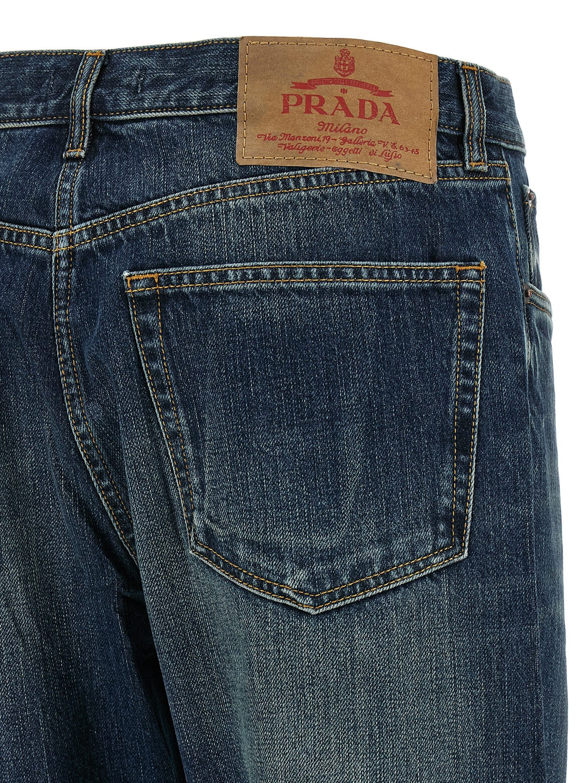 PRADA Trompe Loeil Heart Jeans Blue