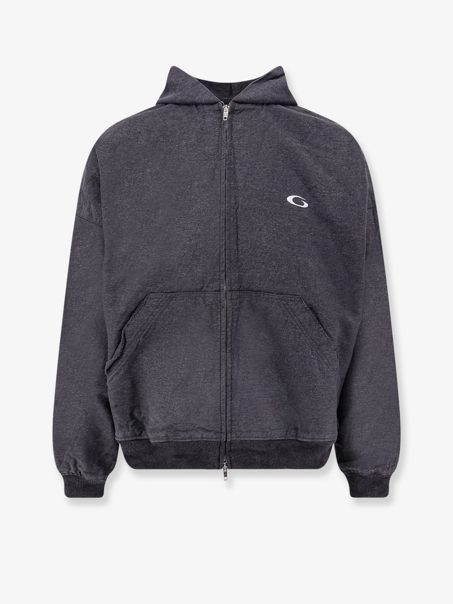 Balenciaga Men's Trompe Œil Hoodie Grey