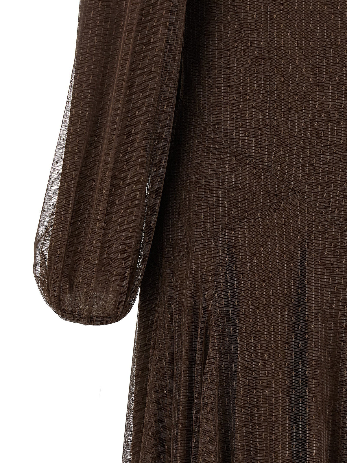 TWINSET Tulle Plumetis Dress Brown, view 4