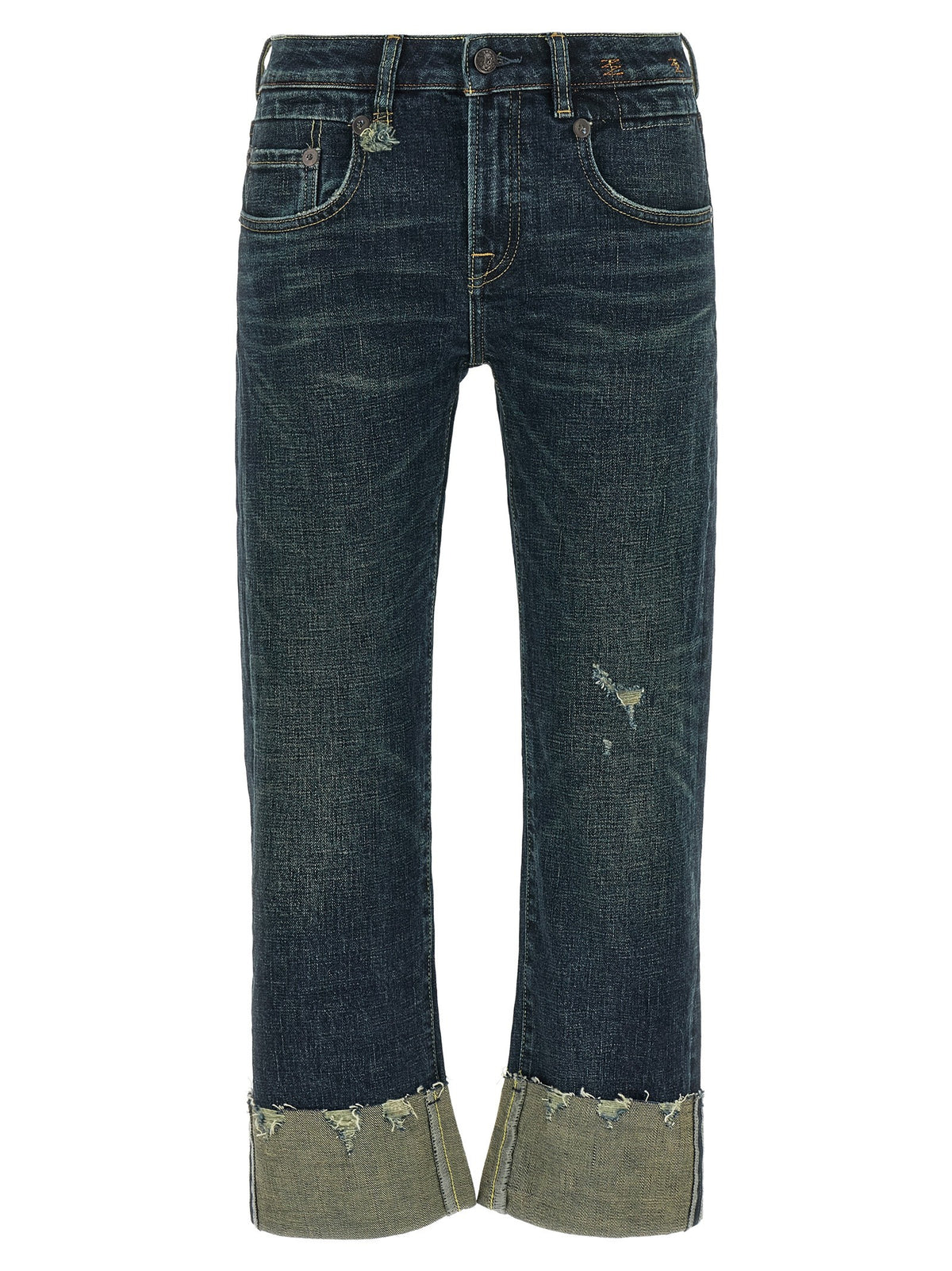 R13 Turn up Jeans Blue
