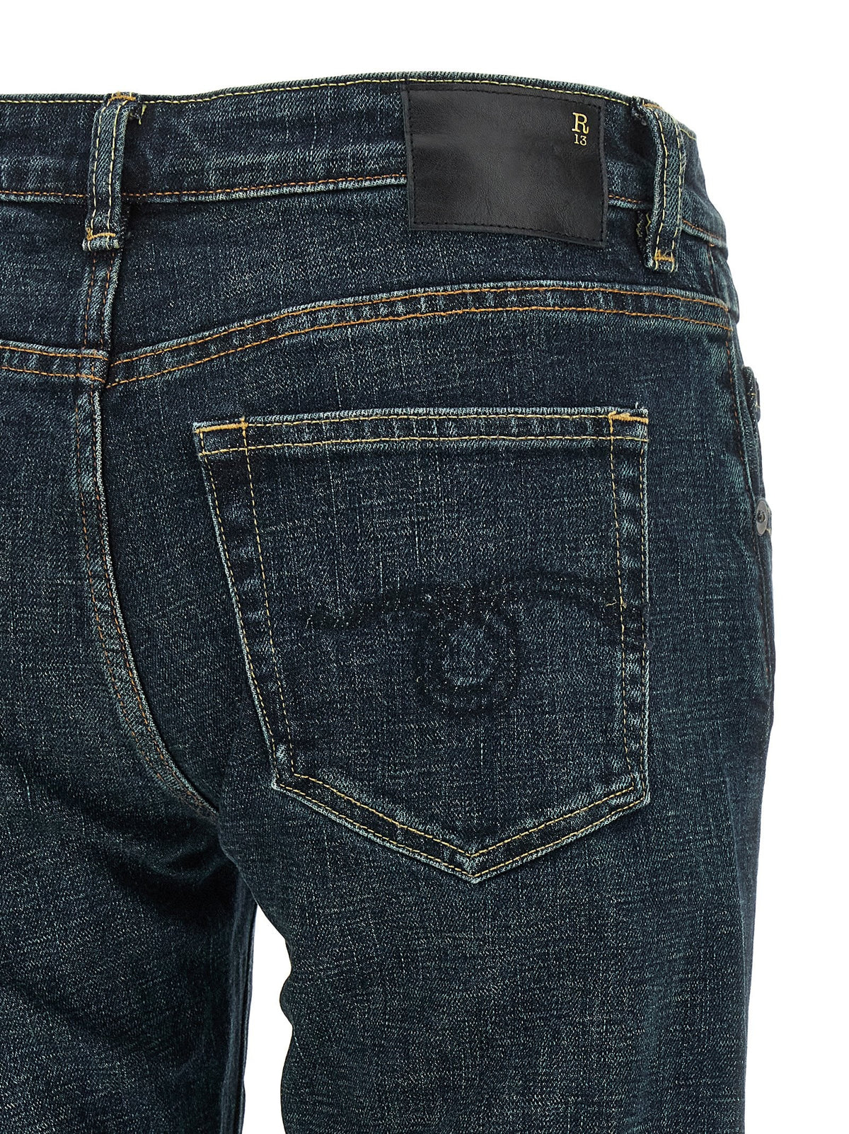 R13 Turn up Jeans Blue