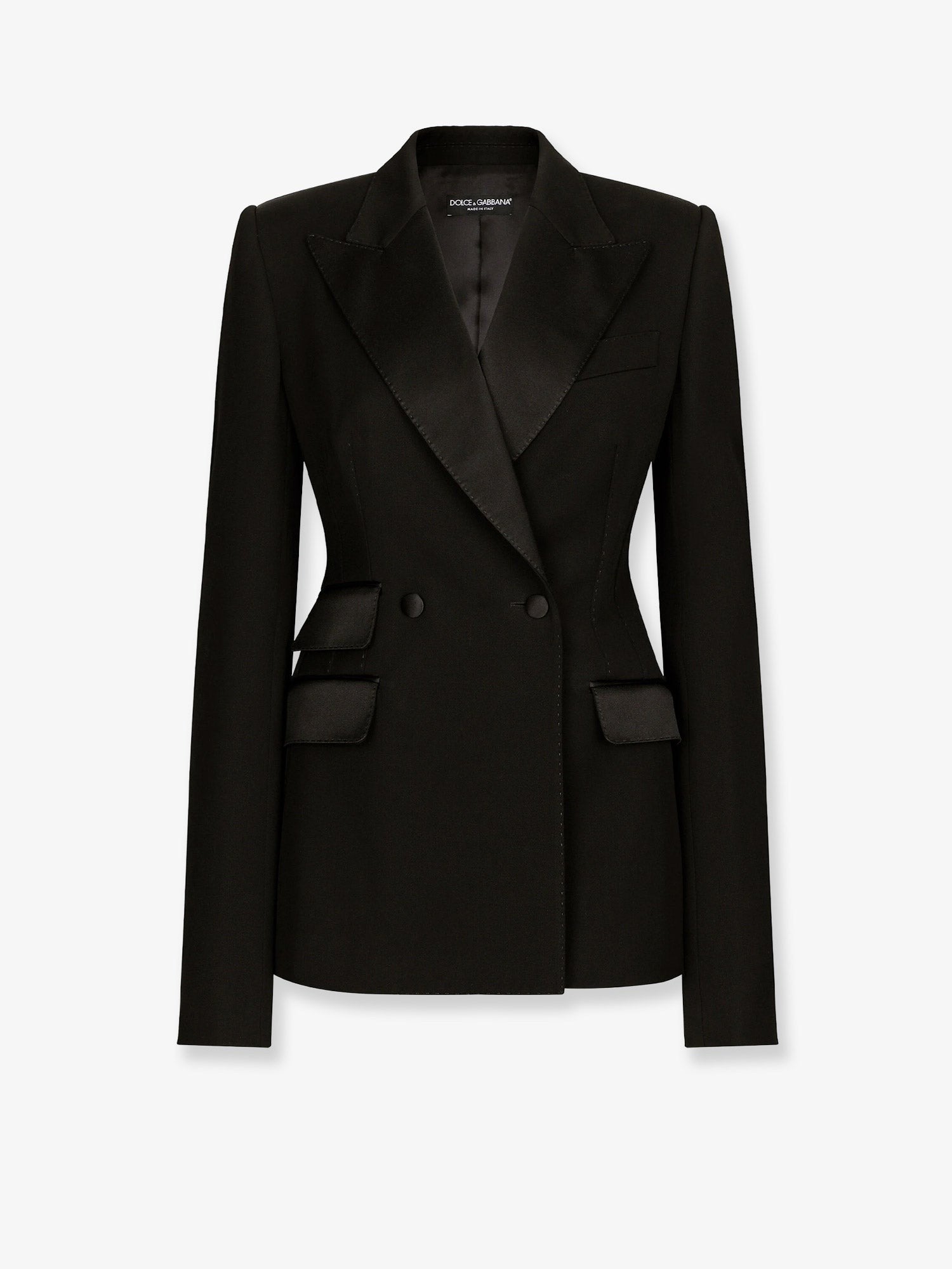 Dolce &amp; Gabbana Women's Tuxedo Virgin Wool and Silk Blazer Black