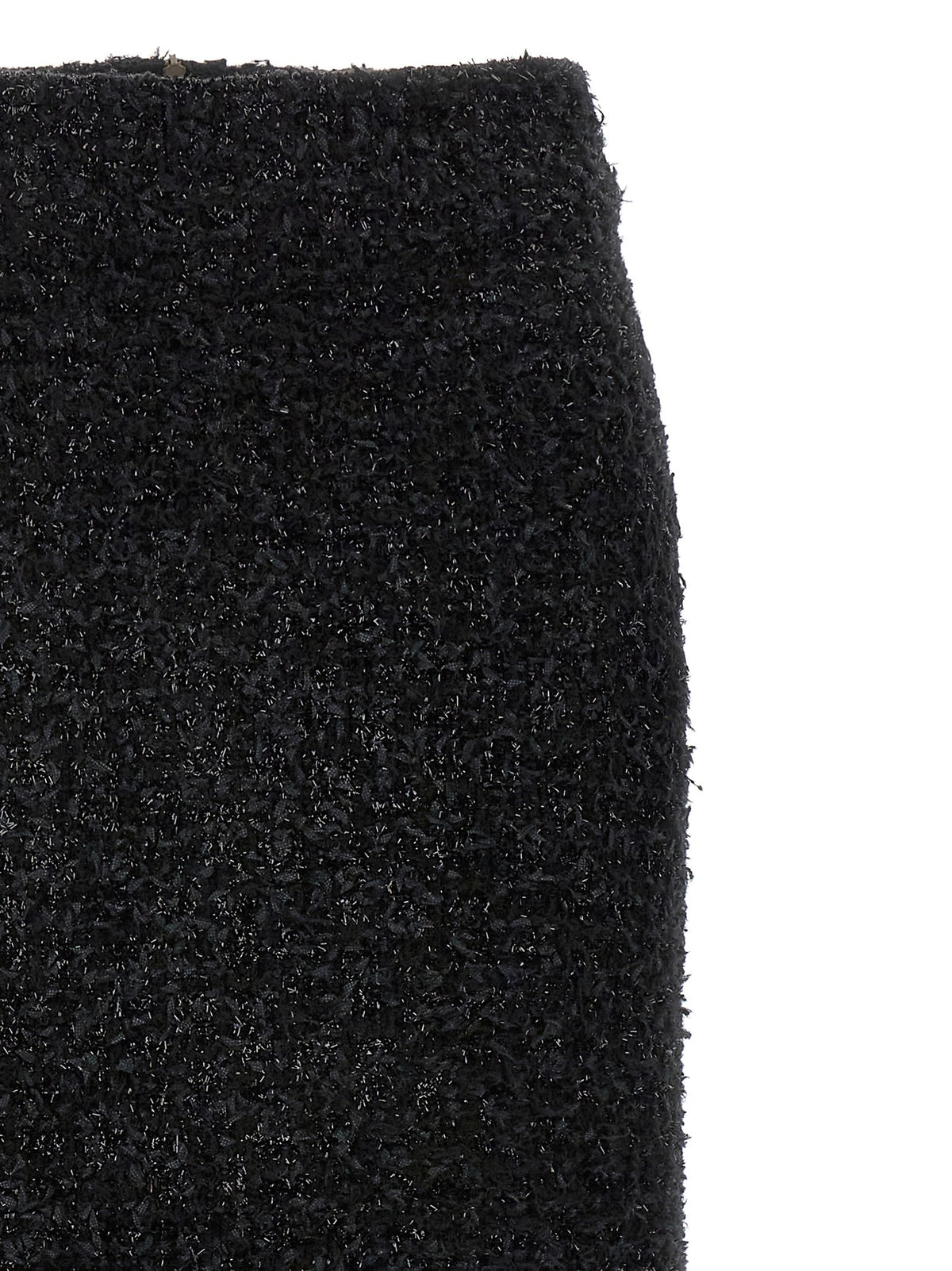 Balenciaga Tweed Midi Skirt Black