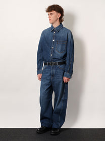 Givenchy Men's Twisted Stone Washed Denim Jeans Blue