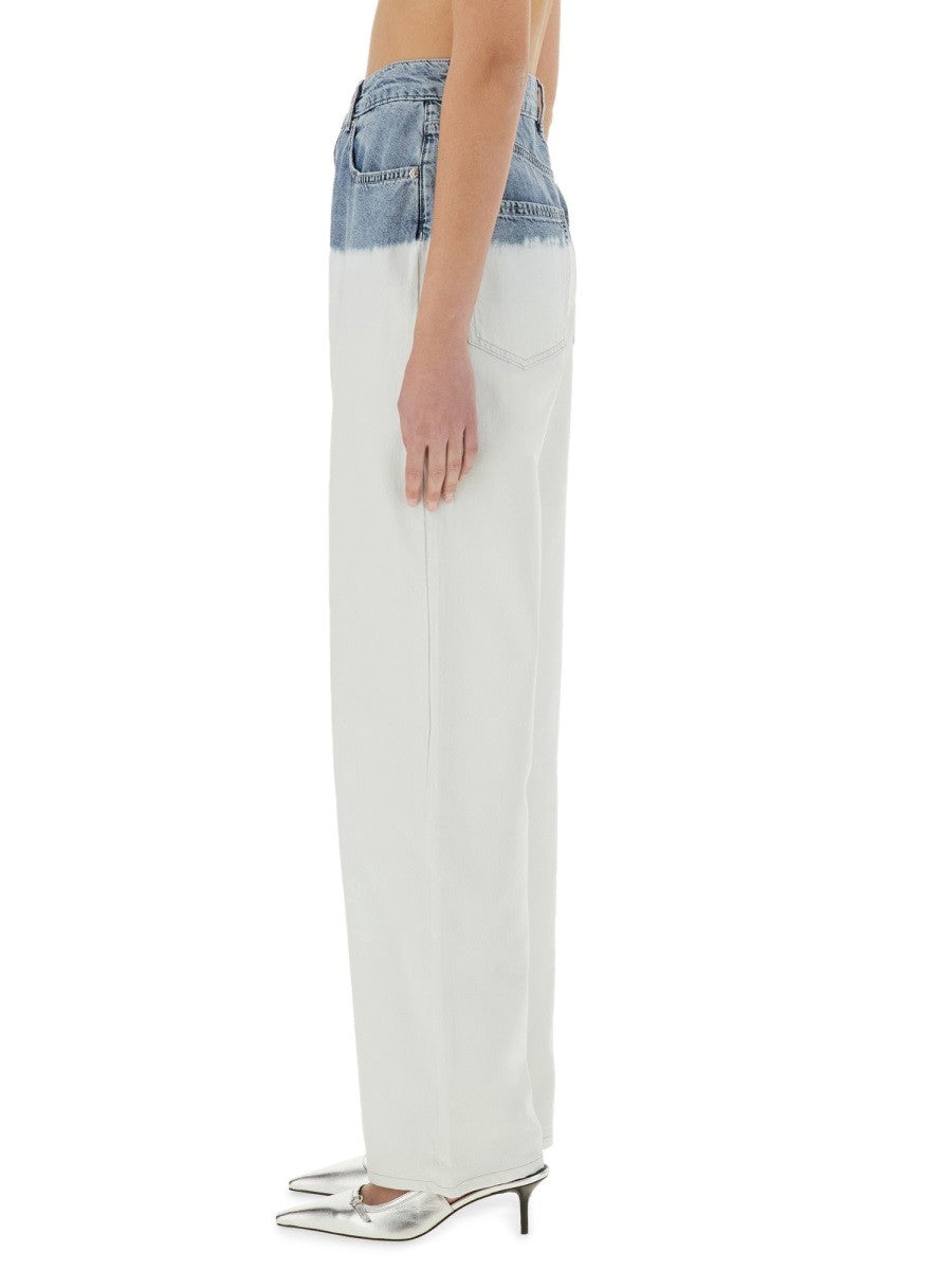 Moschino Jeans Women's Two Colour Jeans White