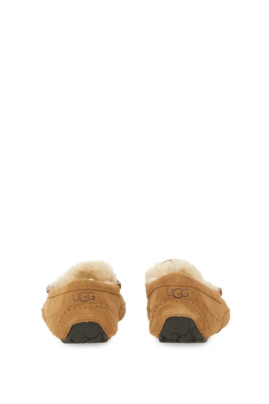 Tan ugg men’s slip on loafer linscot brown moccasin slippers with soft shearling lining and suede upper