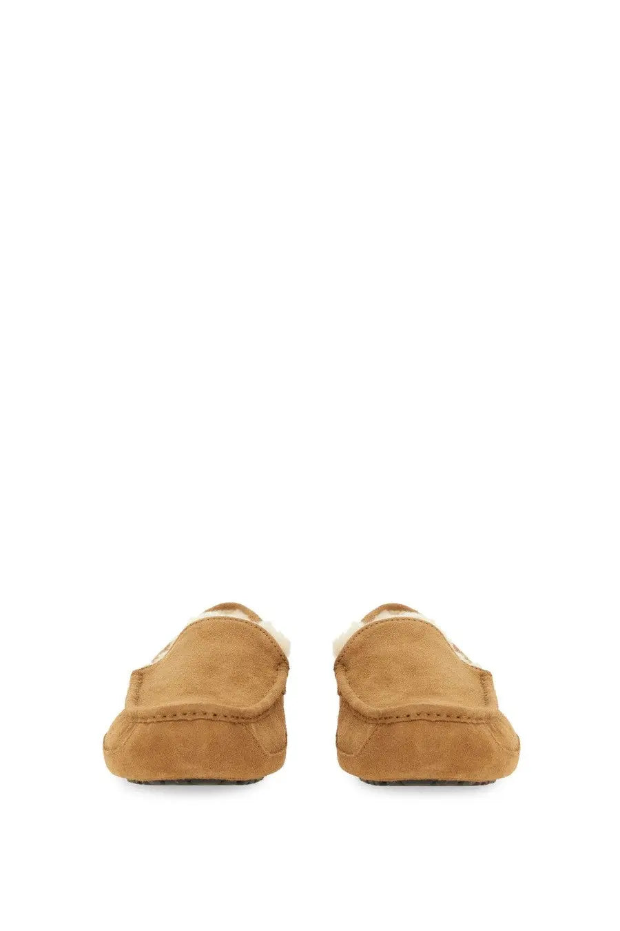 Ugg men’s slip on loafer linscot brown tan suede moccasin with soft plush interior lining for comfort