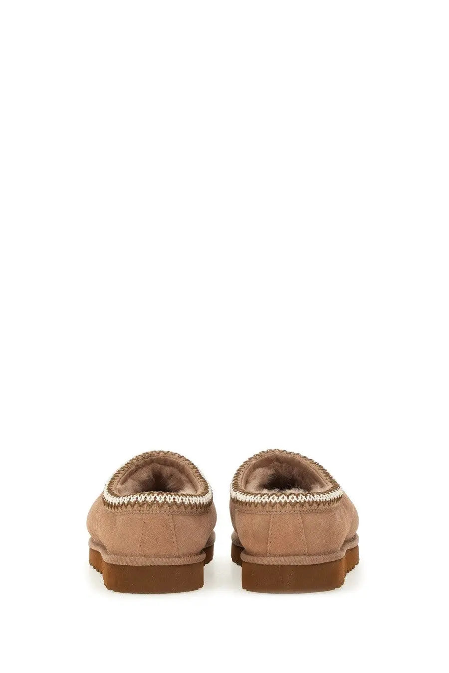 Ugg men’s slipper tasman brown tan suede moccasin with braided trim and plush lining for indoor comfort