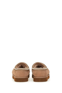 Ugg men’s slipper tasman brown tan suede moccasin with braided trim and plush lining for indoor comfort