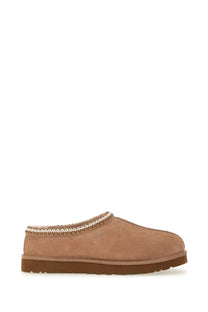 Ugg men’s slipper tasman brown tan suede slip-on mule with braided trim and rubber sole