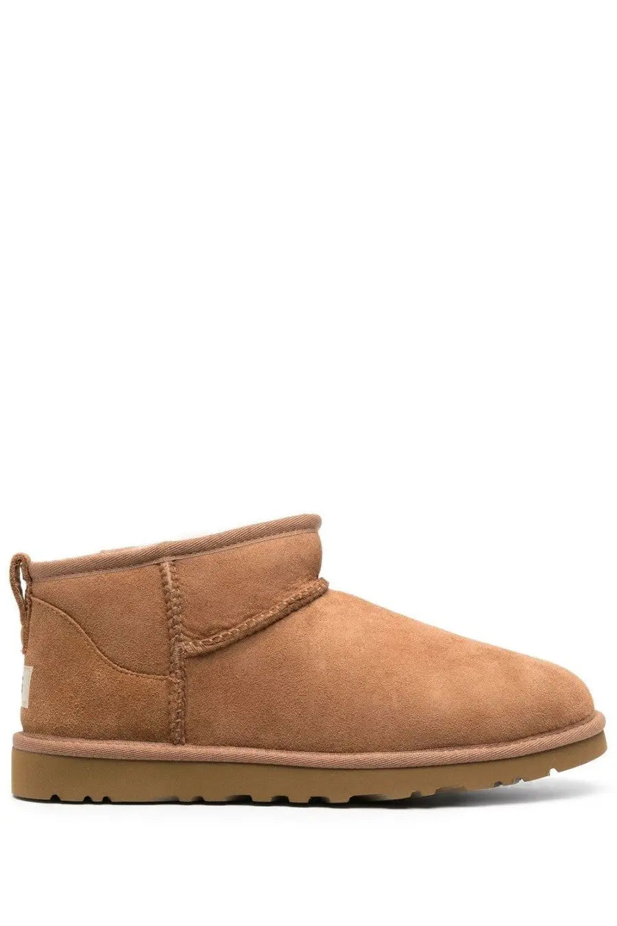 Ugg men’s stivale classic ultra mini brown tan suede boot with soft plush interior and durable rubber sole