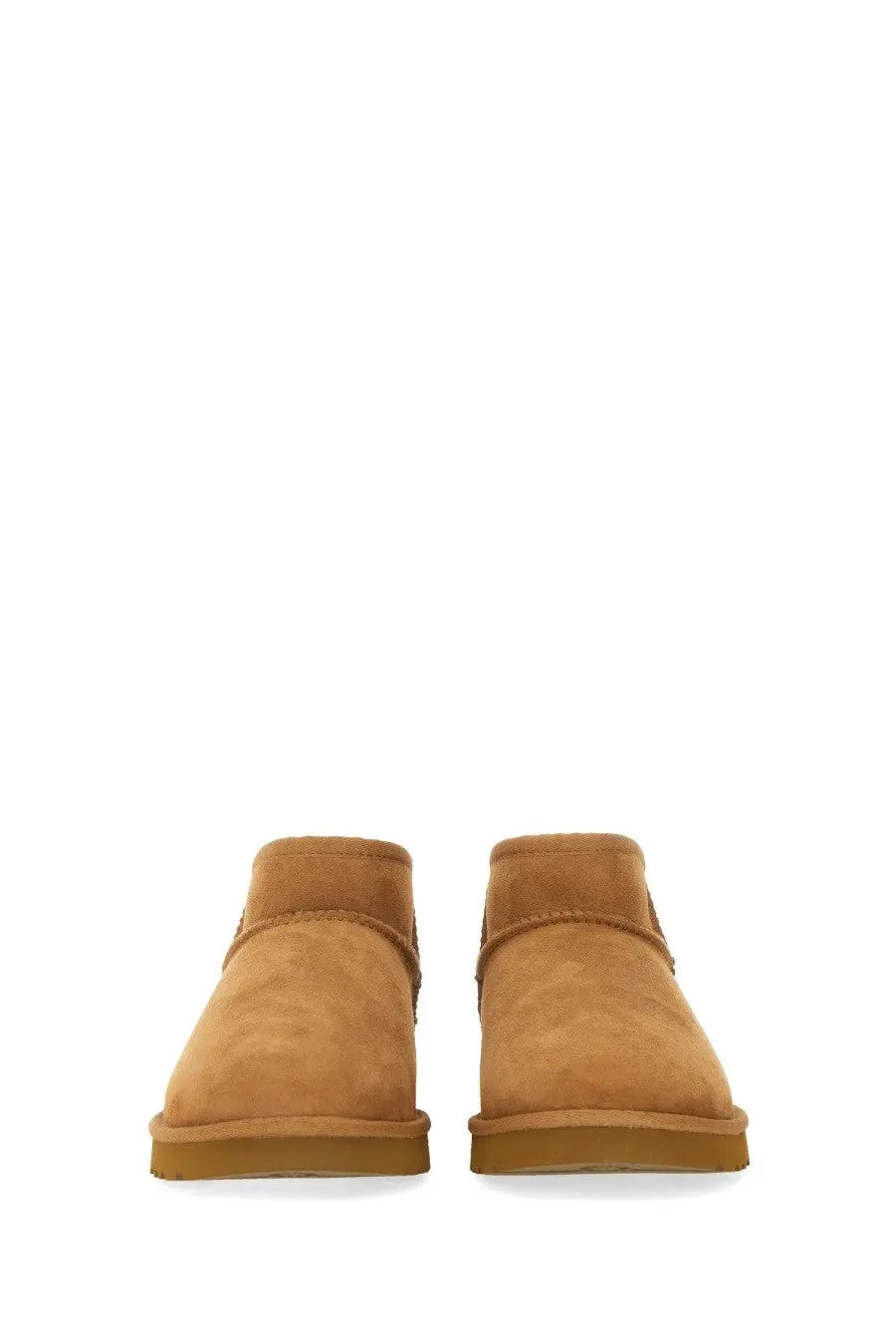 Ugg men’s Stivale Classic Ultra Mini brown tan suede booties with soft plush interior and rubber soles