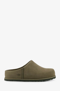 Ugg men’s suede sandals green olive green suede clog with black rubber sole for casual wear
