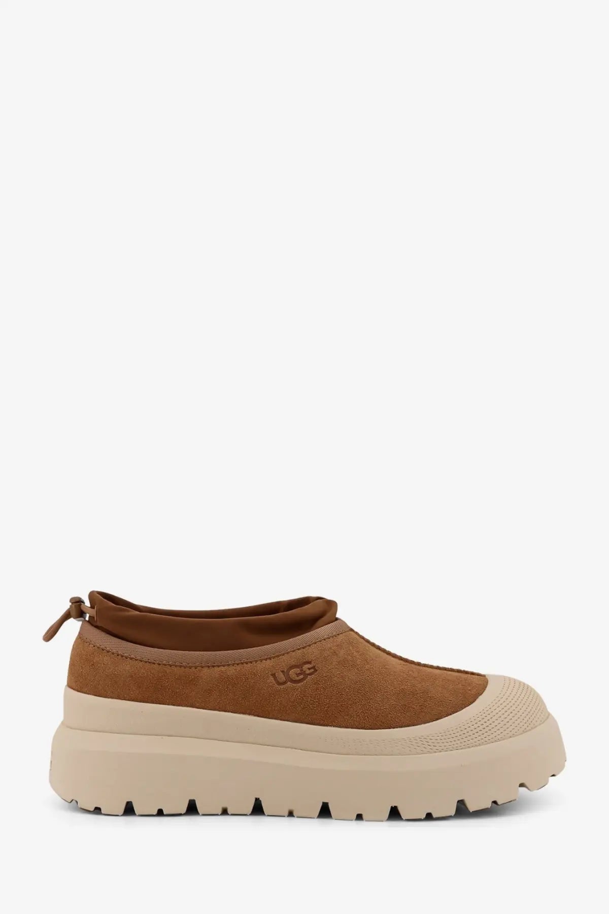 Ugg men’s tasman weather hybrid brown suede slip-on ankle boots with cream chunky sole