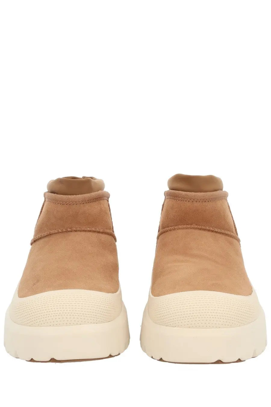 Ugg men’s ultra mini weather hybrid boots brown tan suede ankle boots with thick off-white rubber sole