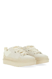 UGG women’s LO Lowmel sneaker beige cream-colored platform sneaker with minimalist design and matching laces