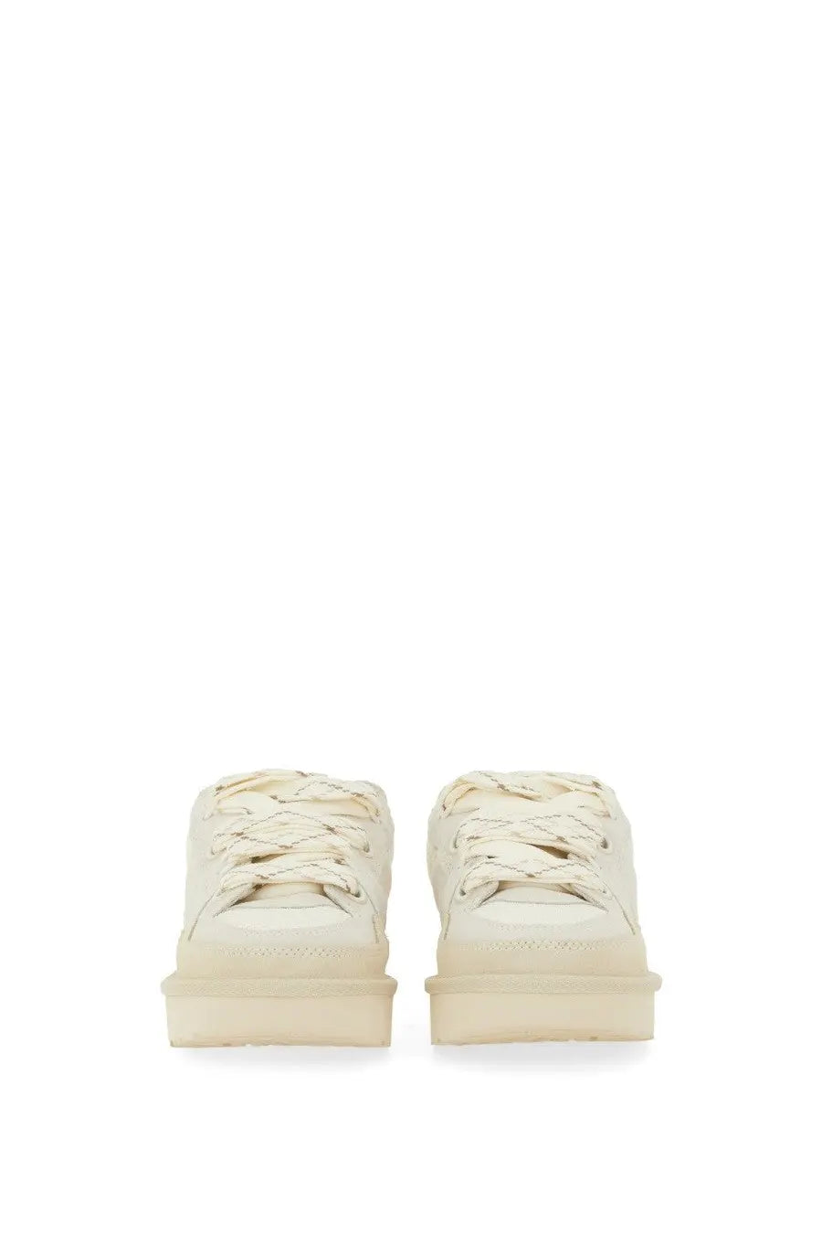 Ugg women’s lo lowmel sneaker beige cream-colored platform sneaker with sleek minimalist design and matching laces