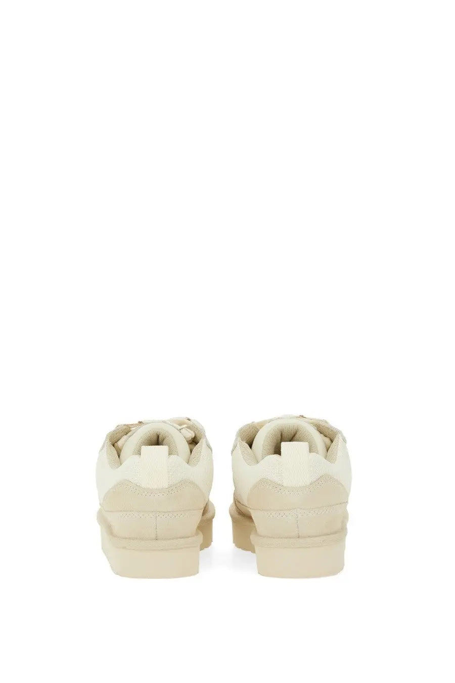 Ugg women’s lo lowmel sneaker beige cream-colored platform with a suede and canvas upper and chunky rubber sole