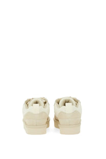 Ugg women’s lo lowmel sneaker beige cream-colored platform with a suede and canvas upper and chunky rubber sole