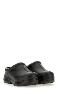 Ugg women’s sabot tasman black rubber clog slip-on shoes with plush textured lining and chunky soles