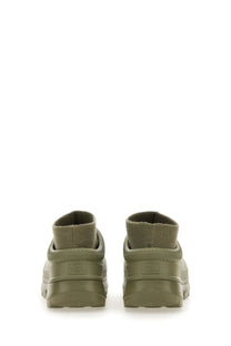 Ugg women’s sabot tasman green olive green booties with chunky rubber sole and knit upper material