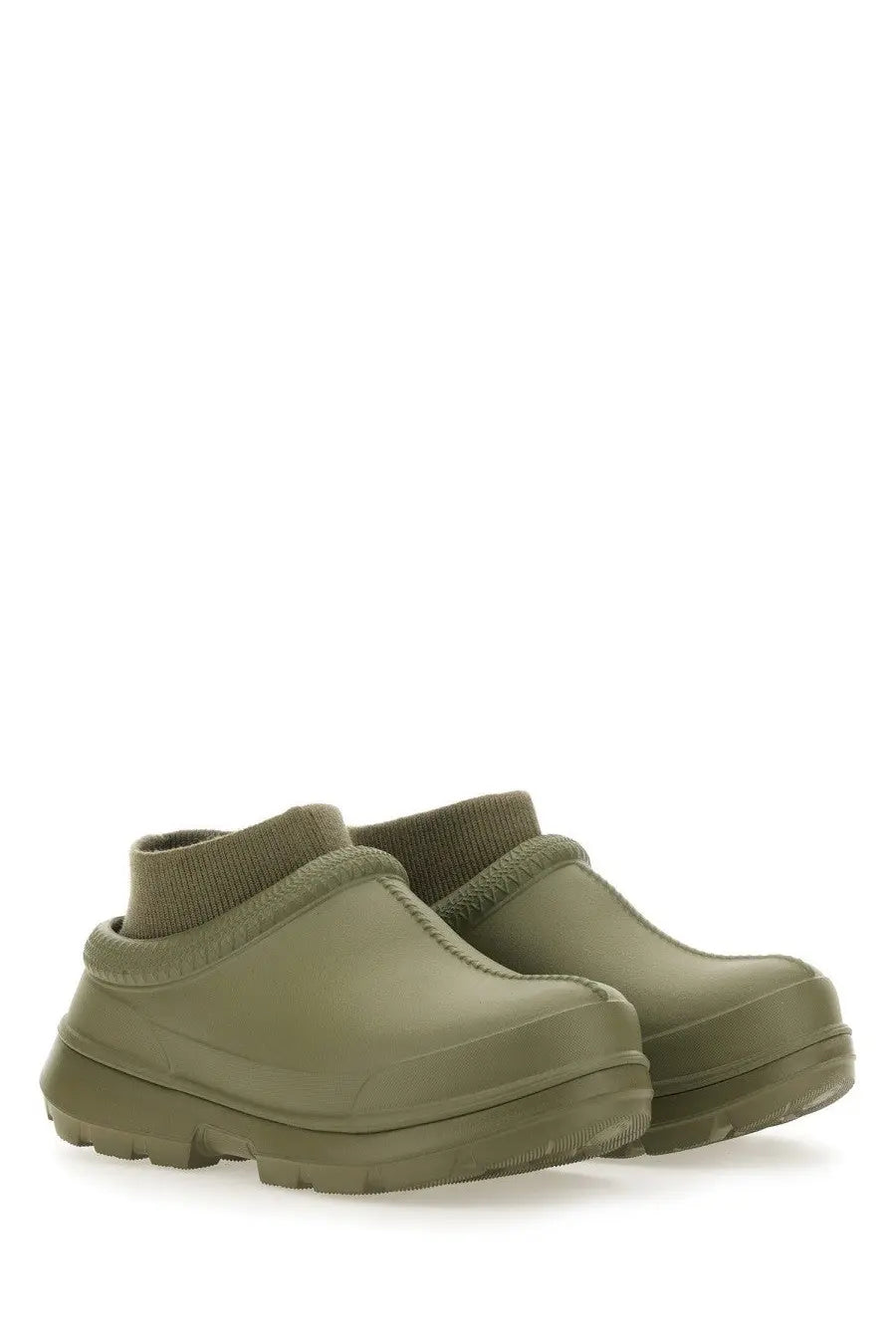 Ugg women’s sabot tasman green olive green rubber clog slip-on shoes with ribbed knit cuff