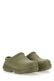 Ugg women’s sabot tasman olive green rubber clog slip-on shoes with plush fuzzy lining for indoor comfort