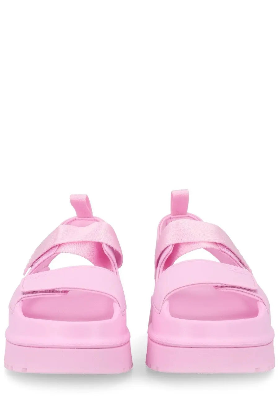 Ugg women’s sandal goldenglow blue pink platform sandals with wide glossy straps for stylish summer wear