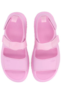 Ugg women’s sandal goldenglow blue with pink wide straps and chunky sole casual comfortable footwear